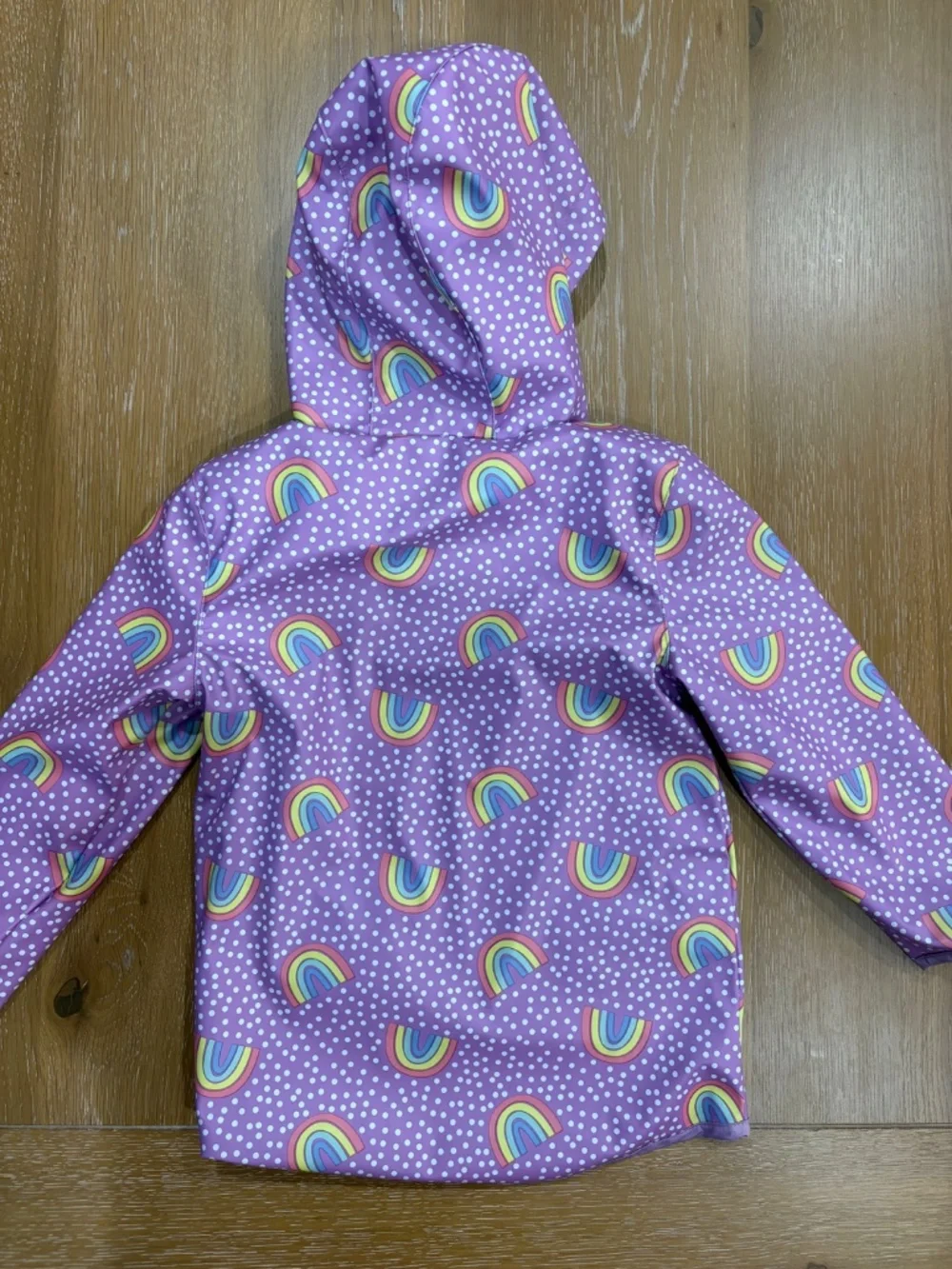 Cat & Jack Girls Purple Rainbow Raincoat